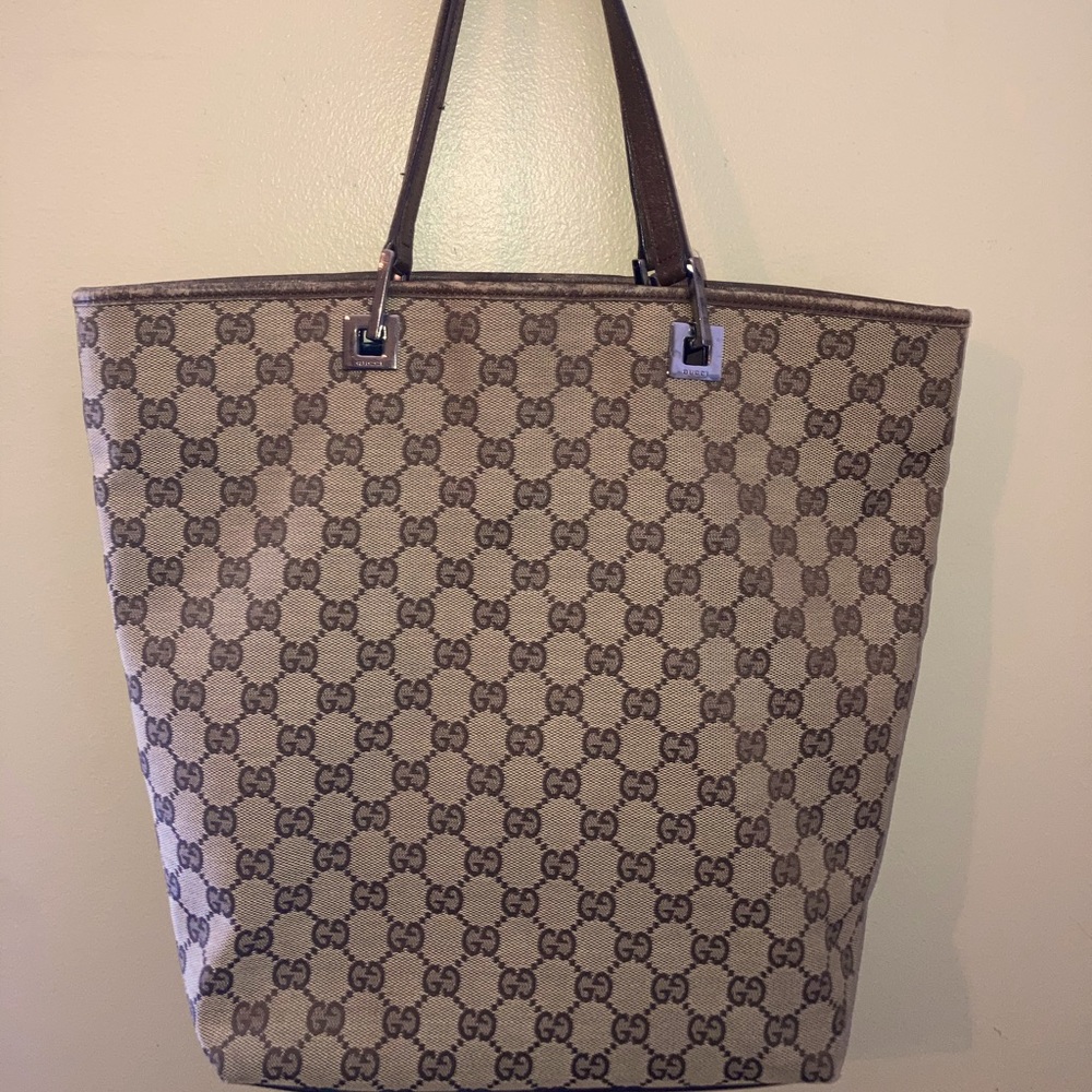 Vintage Gucci GG Monogram Canvas Tote